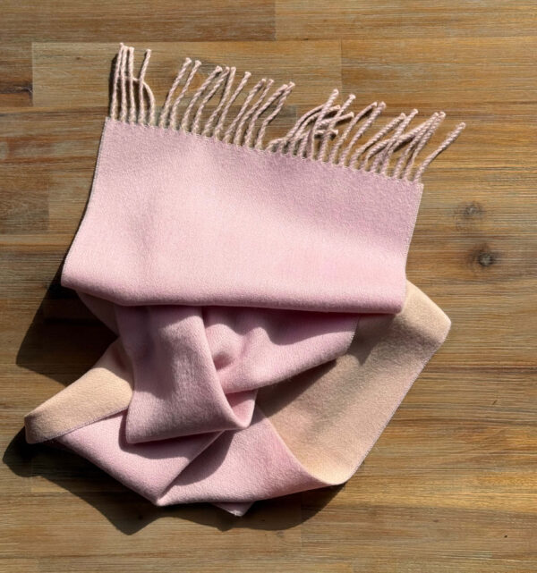 Alpaca Sjaal Dubbelzijdig Roze / Rozenhoutkleur