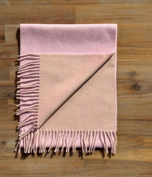 Alpaca Sjaal Dubbelzijdig Roze / Rozenhoutkleur