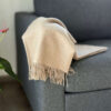 alpaca throw sand Alpaca Plaid Natuurlijk Zandkleur met decoratieve franjes