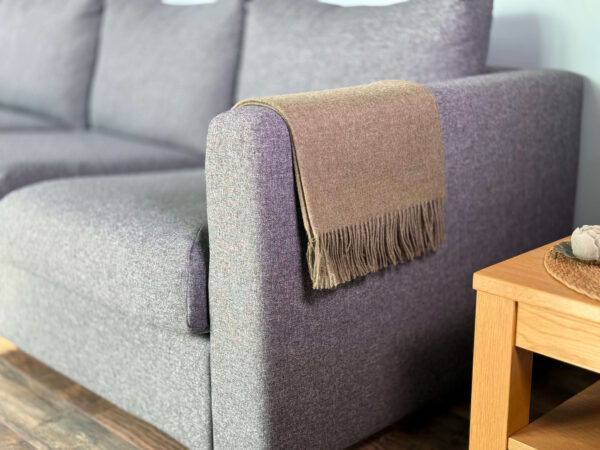 Alpaca Plaid Olijfgroen met decoratieve franjes