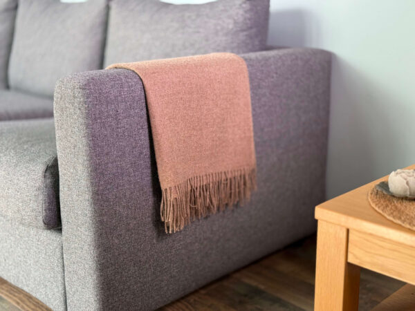 blanket brown alpaca Alpaca Plaid Natuurlijk Bruin met decoratieve franjes