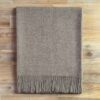 blanket brown frinches Alpaca Plaid Natuurlijk Bruin met decoratieve franjes