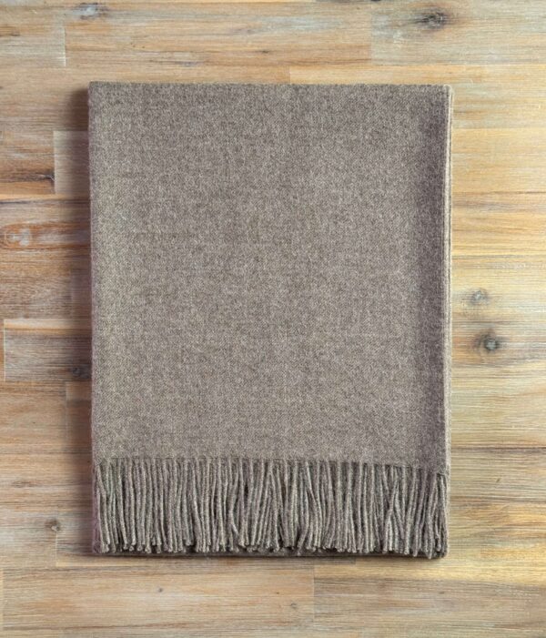 blanket brown frinches Alpaca Plaid Natuurlijk Bruin met decoratieve franjes