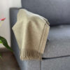 Alpaca Plaid Olijfgroen met decoratieve franjes