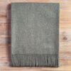 Alpaca Plaid Olijfgroen met decoratieve franjes