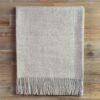 blanket sand fringes Alpaca Plaid Natuurlijk Zandkleur met decoratieve franjes