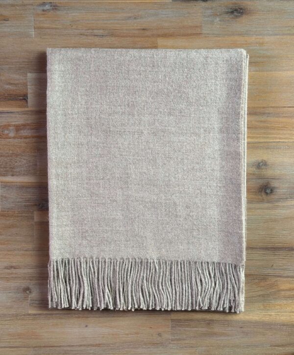blanket sand fringes Alpaca Plaid Natuurlijk Zandkleur met decoratieve franjes