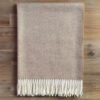 blanket sand herringbone frinches Alpaca Plaid Natuurlijke Zandkleur met Visgraatpatroon