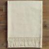 blanket white Alpaca Plaid Natuurlijk Wit met decoratieve franjes