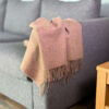 natural alpaca blanket Alpaca Plaid Natuurlijk Bruin met decoratieve franjes