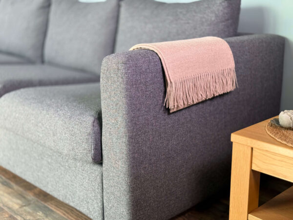 throw alpaca fringes sand Alpaca Plaid Natuurlijk Zandkleur met decoratieve franjes
