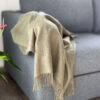 Alpaca Plaid Olijfgroen met decoratieve franjes