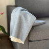 throw blue Alpaca Plaid Blauw met Visgraatpatroon