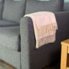 throw frinches white Alpaca Plaid Natuurlijk Wit met decoratieve franjes