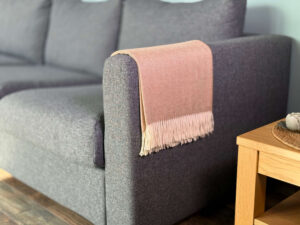 Alpaca Plaid Natuurlijke Zandkleur met Visgraatpatroon